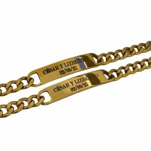 Par de brazaletes de cadena
